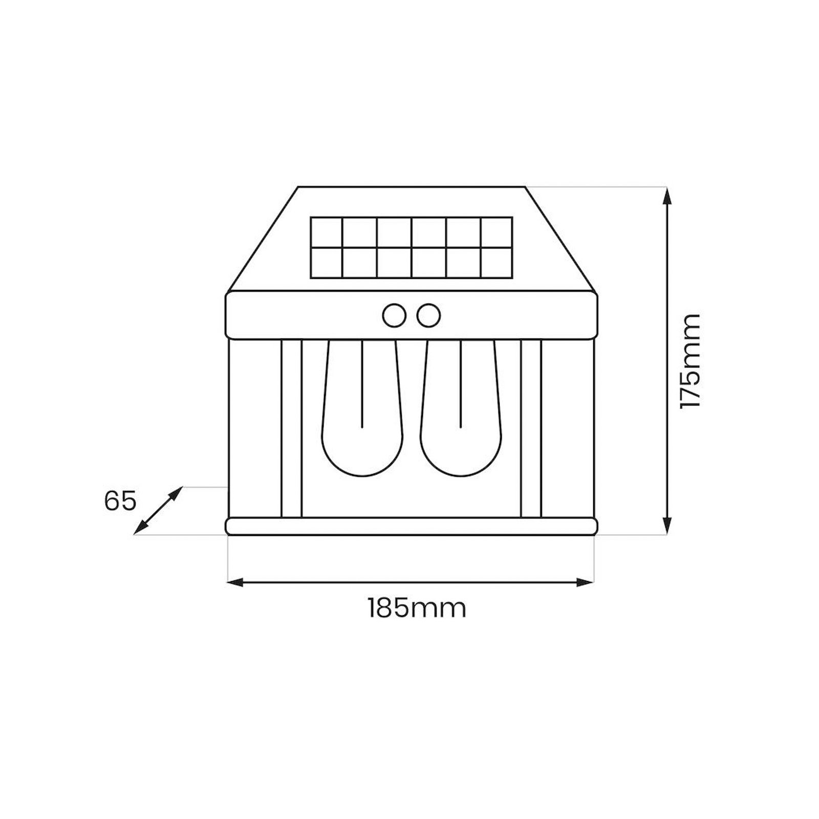 LED-Solar-Außenwandleuchte Filo Double, schwarz, IP44