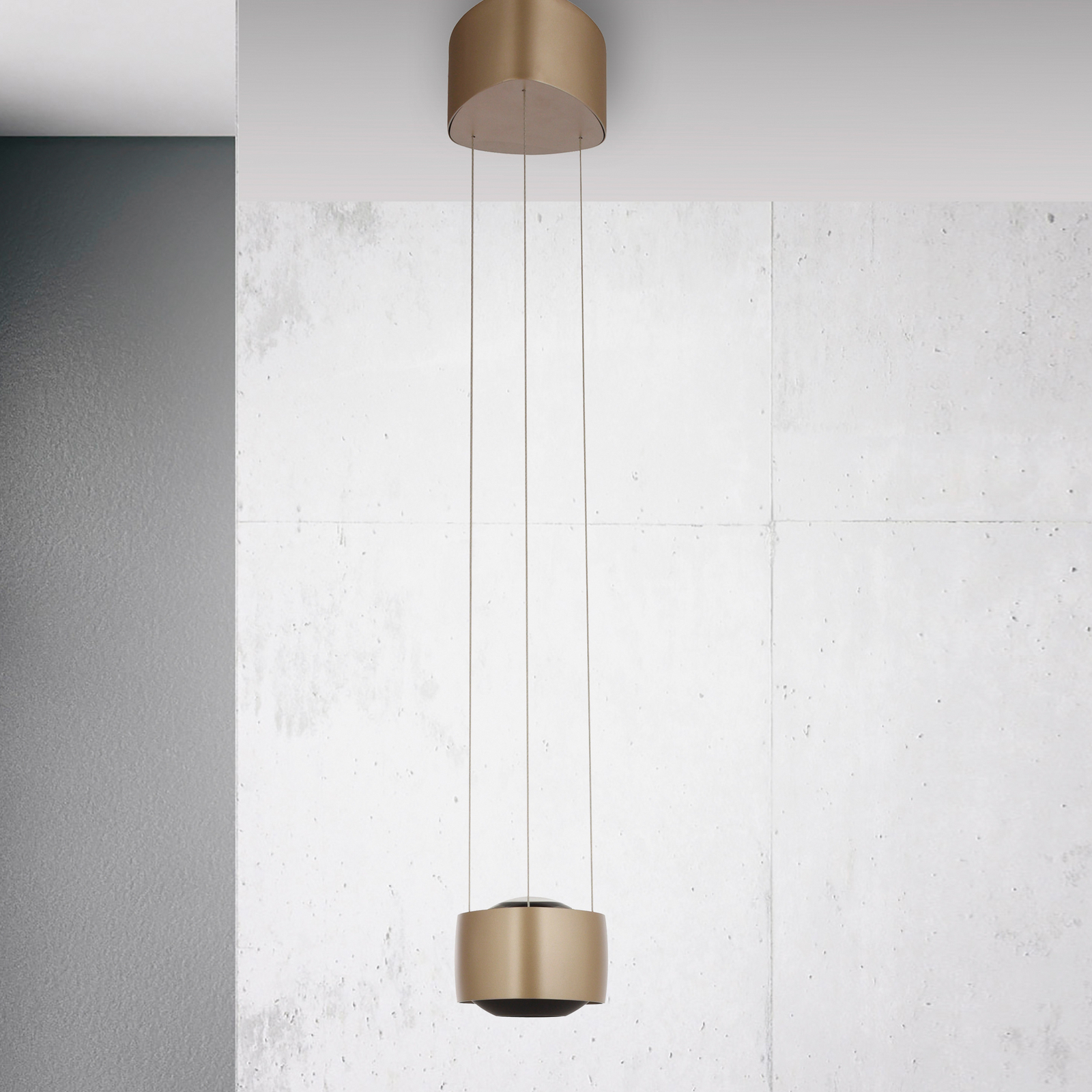 Lámpara colgante LED Q-Stretto de Paul Neuhaus, bronce, 14,5 cm