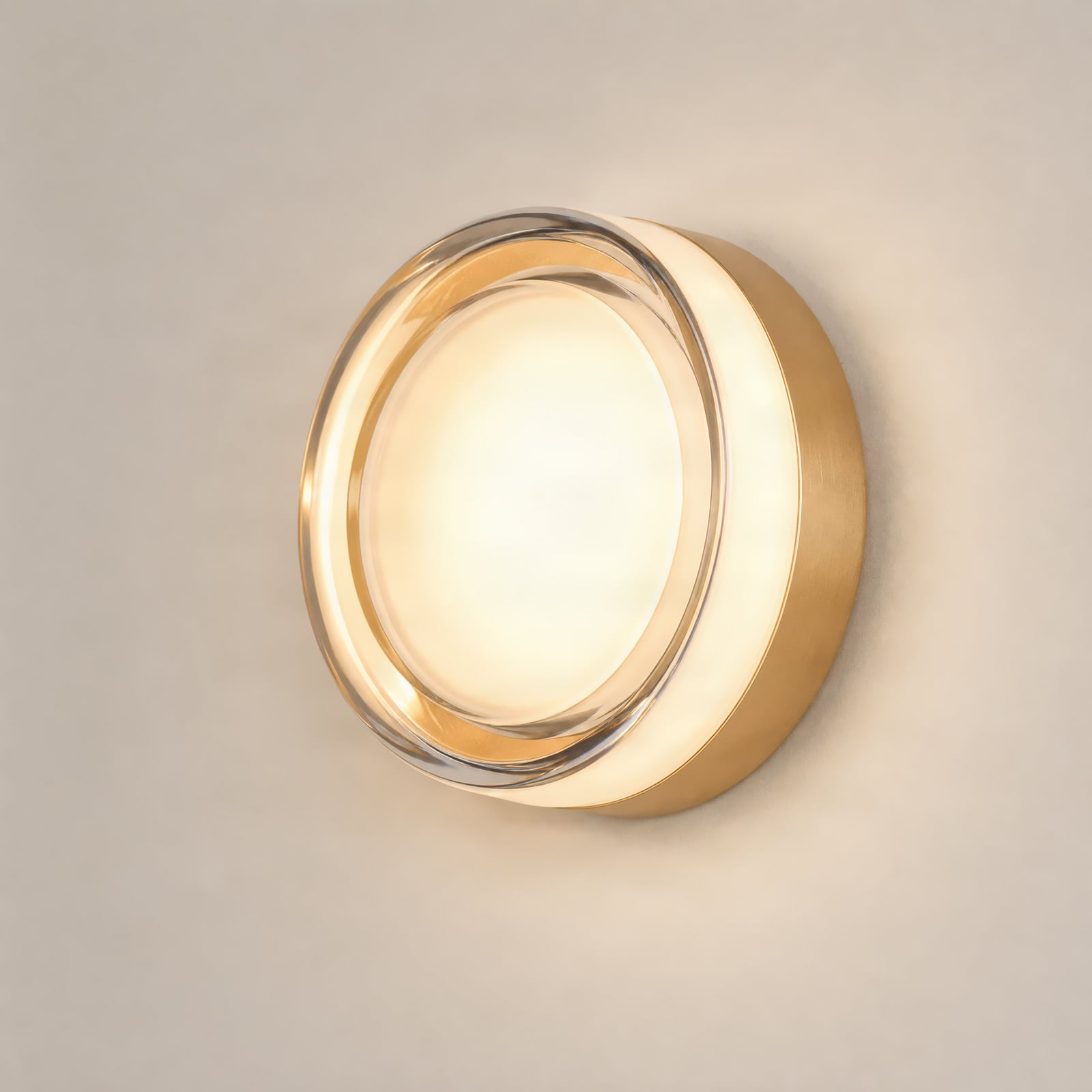 Nástenné svetlo Somber s LED osvetlením, bronzová/jantárová, Ø 12,5 cm, IP44 – Nástenné svetlo Somber s LED osvetlením, bronzová/jantárová, Ø 12,5 cm, IP44 –