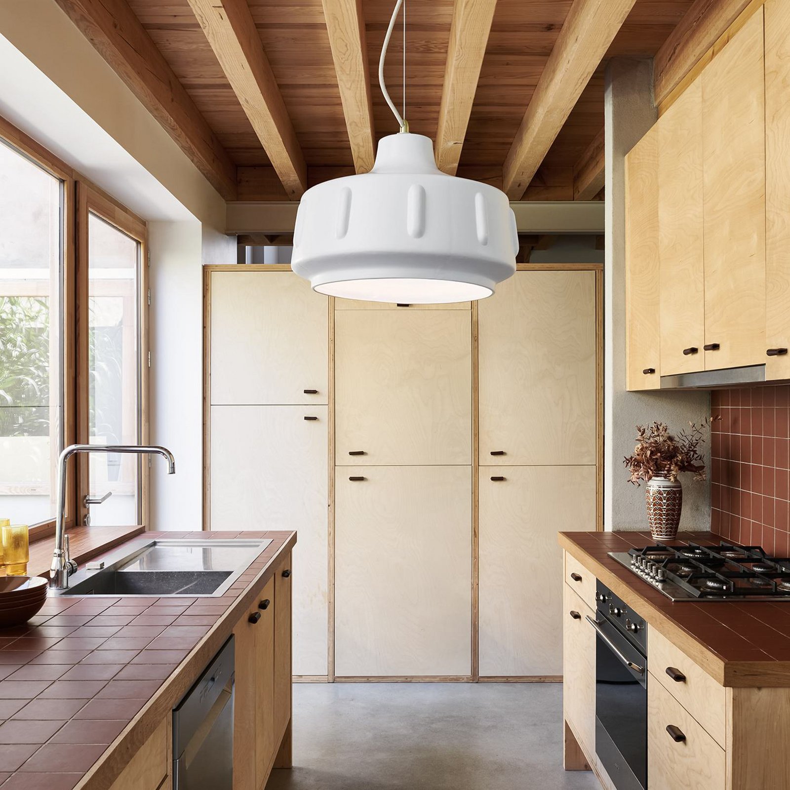 Jimmy Hängelampe Ø 38 cm, weiß, Keramik - MARKET SET Jimmy Hängelampe Ø 38 cm, weiß, Keramik - MARKET SET