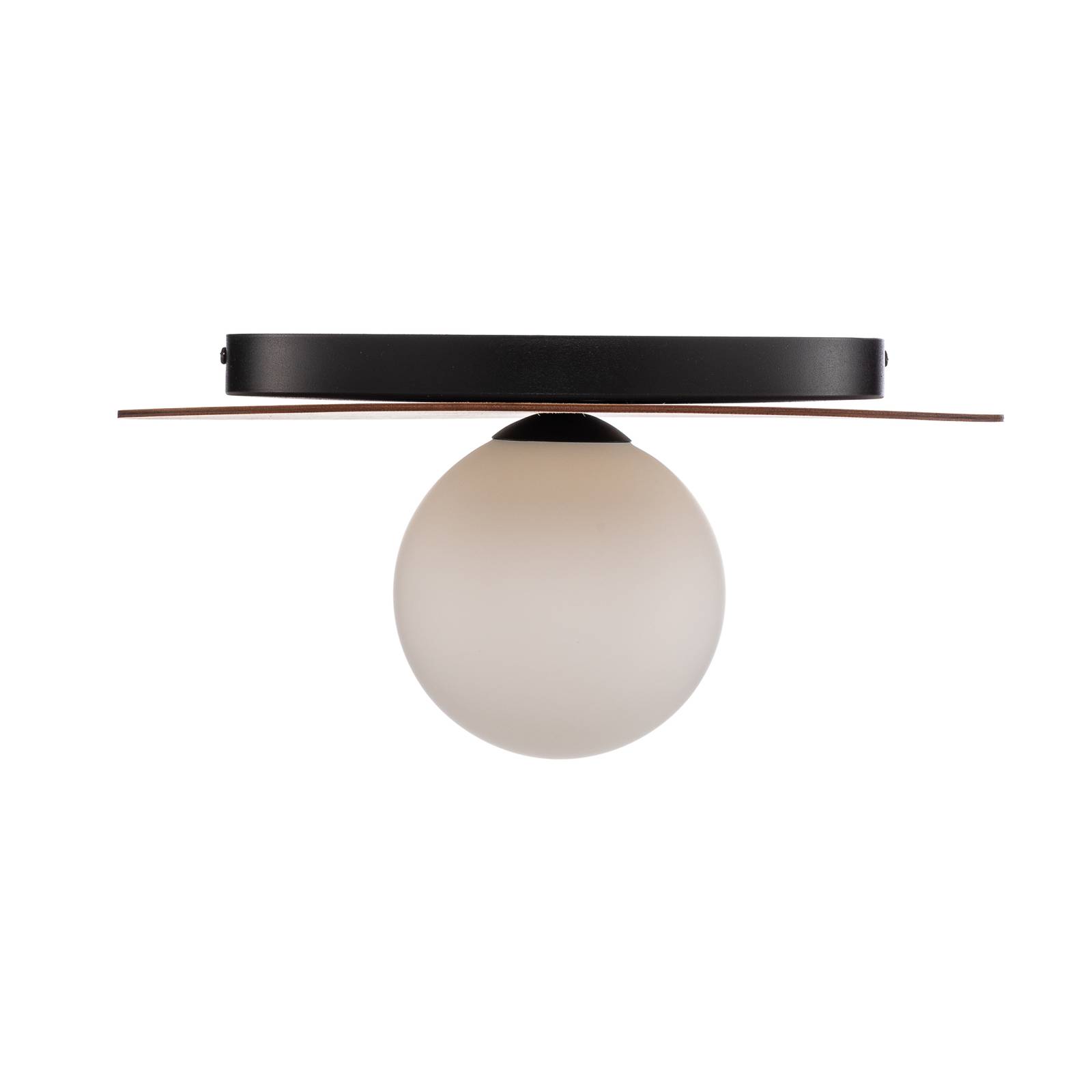 Lampa sufitowa Kenzo, okrągła, brązowo-biała, 1-punktowa