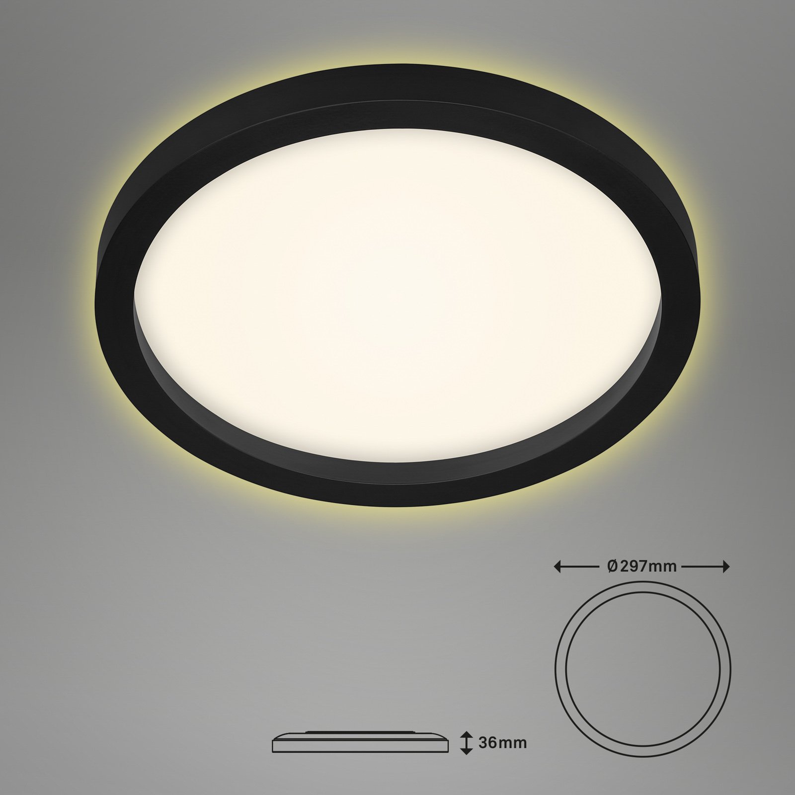 LED plafondlamp 7361, Ø 29 cm, met indirect effect