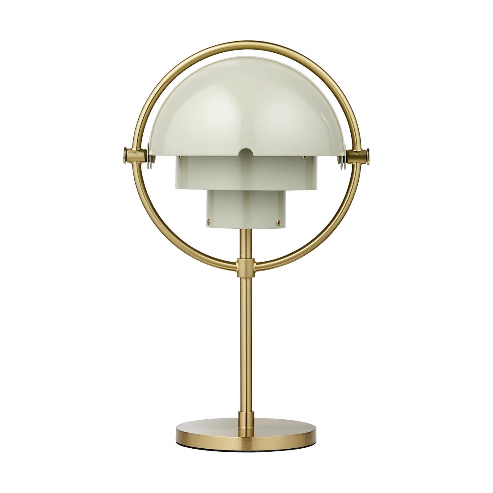 Gubi Akumulátorová stolová lampa Multi-Lite, mosadz/sivá, 30 cm