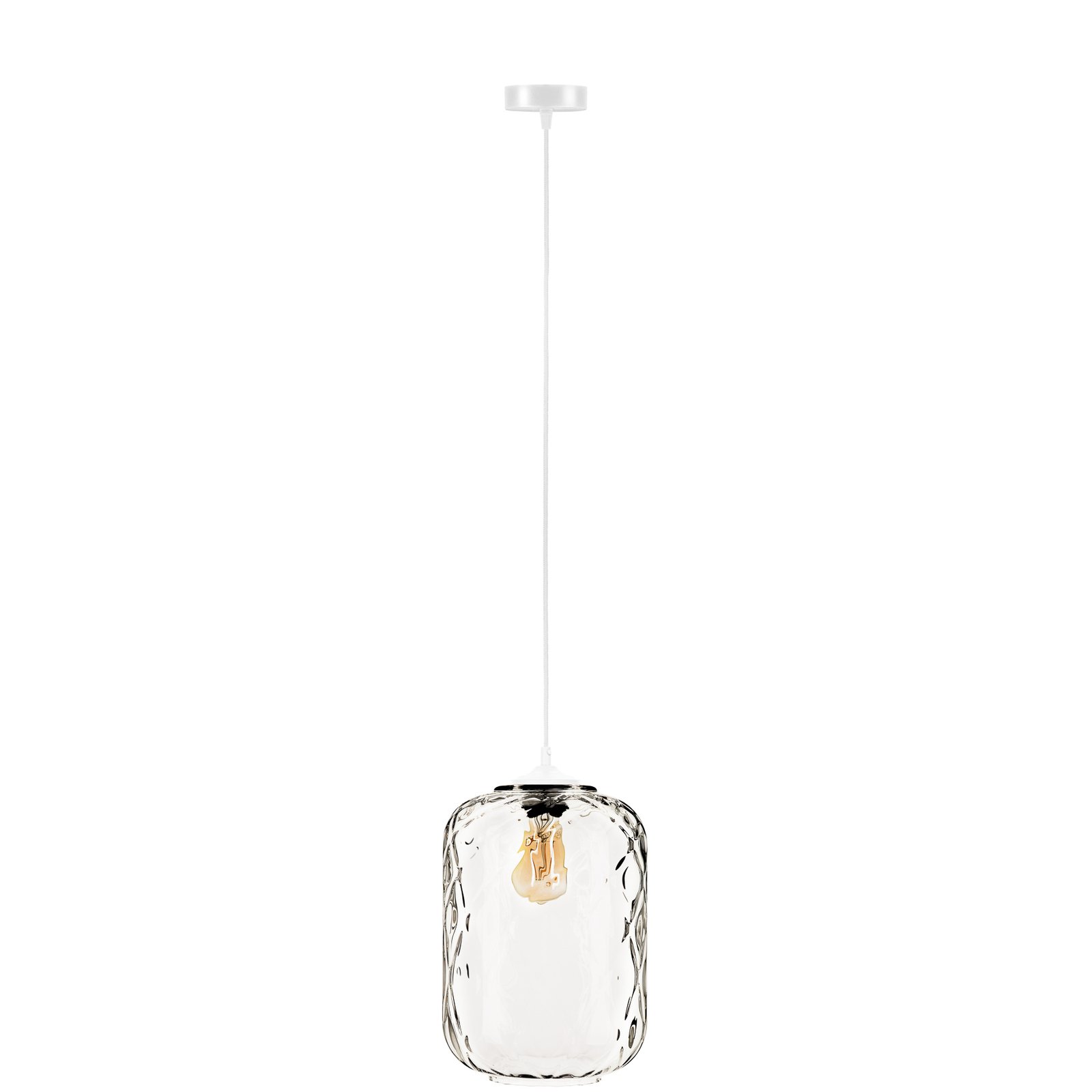 Tezeusz hanglamp met heldere glazen kap Ø 24cm