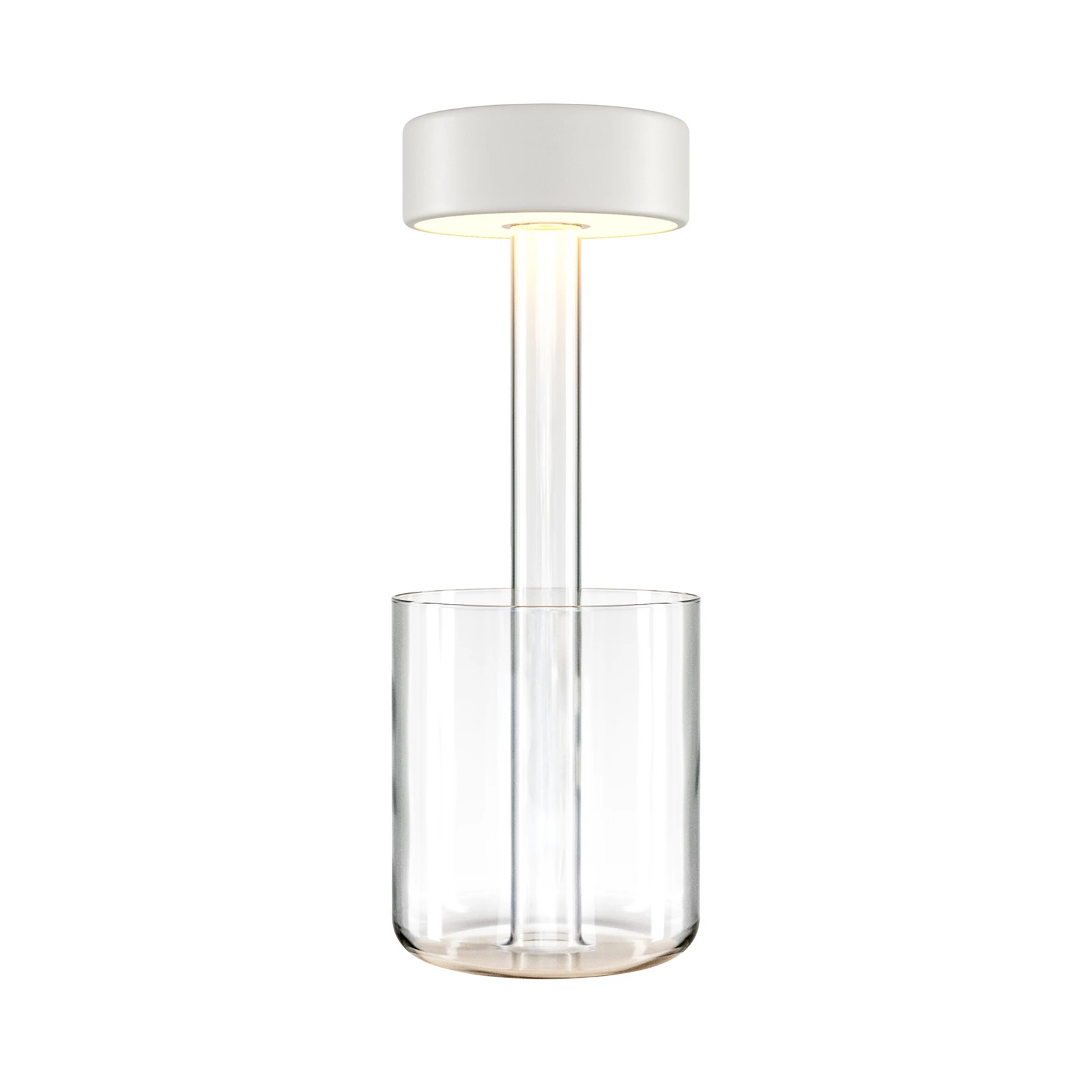 Maytoni LED-Akkutischleuchte AI Collaboration, Glas, weiß