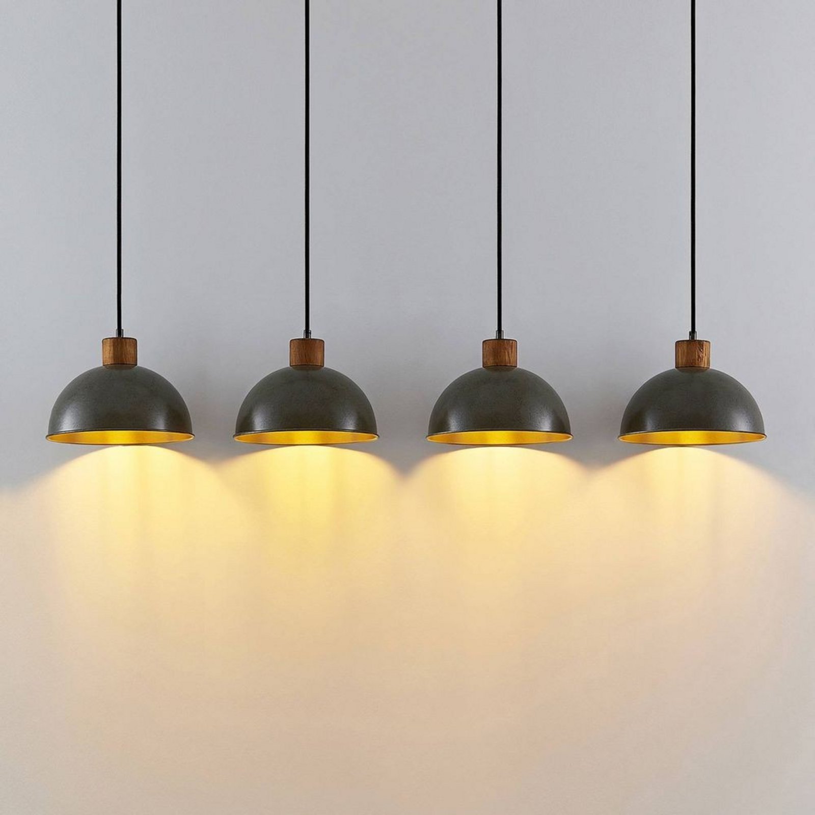 Durbis 4 Riippuvalaisin Dark Grey/Wood - Lindby