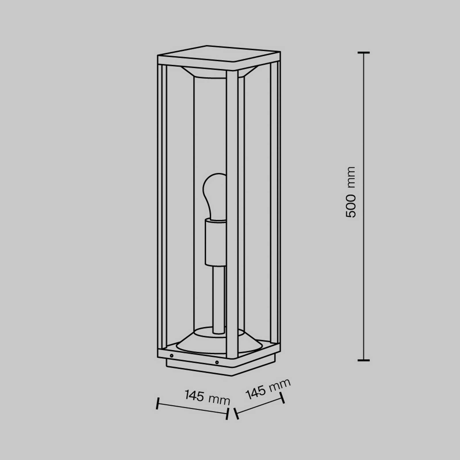 Maytoni Maytoni podlahové svítidlo Cell, grafit, hliník, výška 50 cm, IP54
