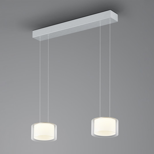 BANKAMP Grand Clear LED-Hängeleuchte, zweiflammig