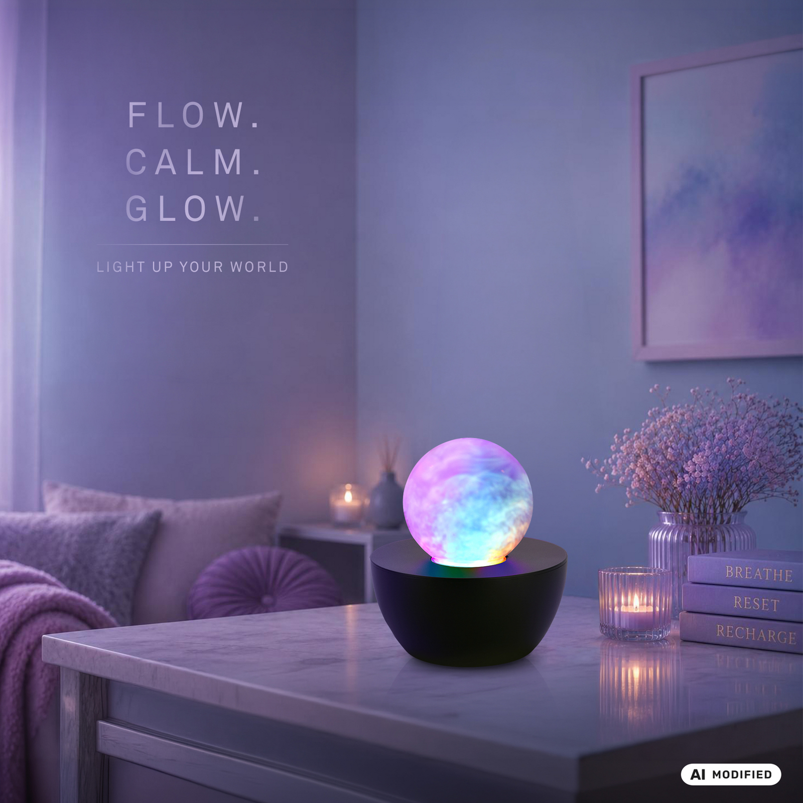 Lampa stołowa LED Fog, czarna/przezroczysta, skokowa zmiana barw RGB, Ø 12 cm Lampa stołowa LED Fog, czarna/przezroczysta, skokowa zmiana barw RGB, Ø 12 cm