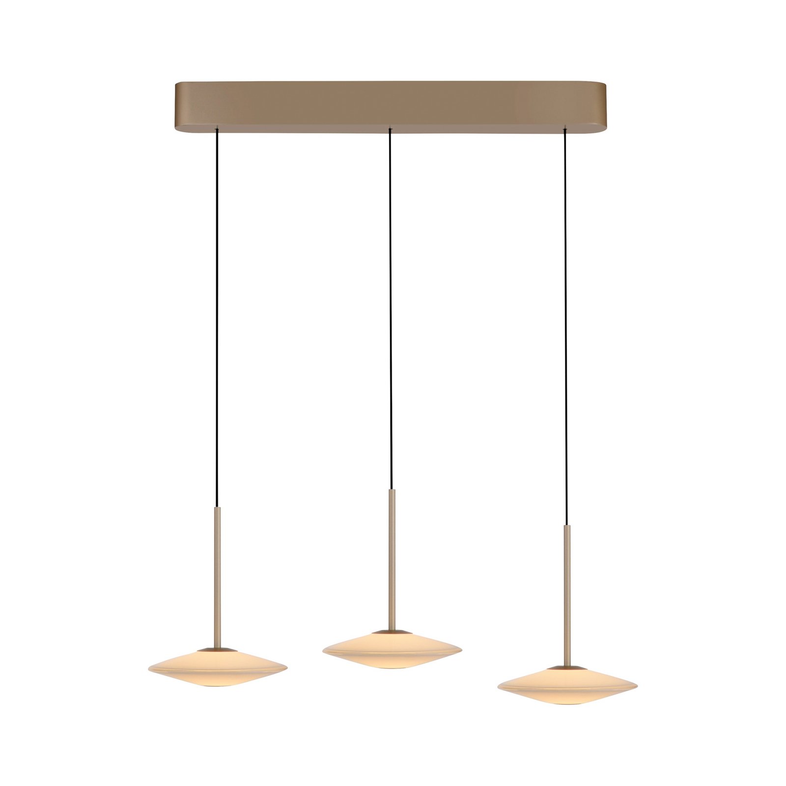 Paul Neuhaus LED-Pendelleuchte Elipsa, 3-flg., weiß/bronze