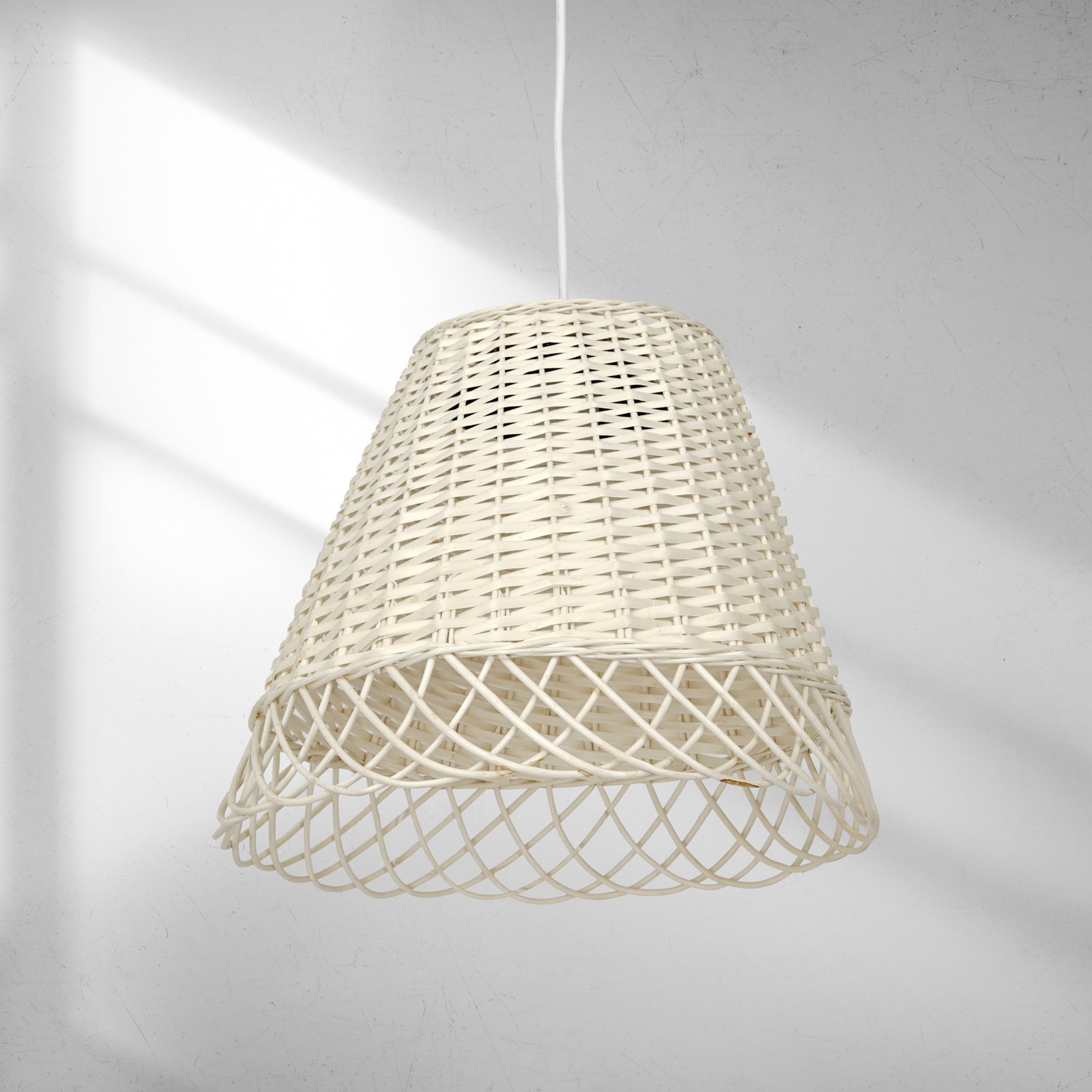 Függő lámpa Vimini fonott ernyő fehér Ø 32 cm