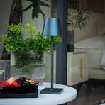 Lindby Janea LED, lampada da tavolo ricaricabile, grigio-blu