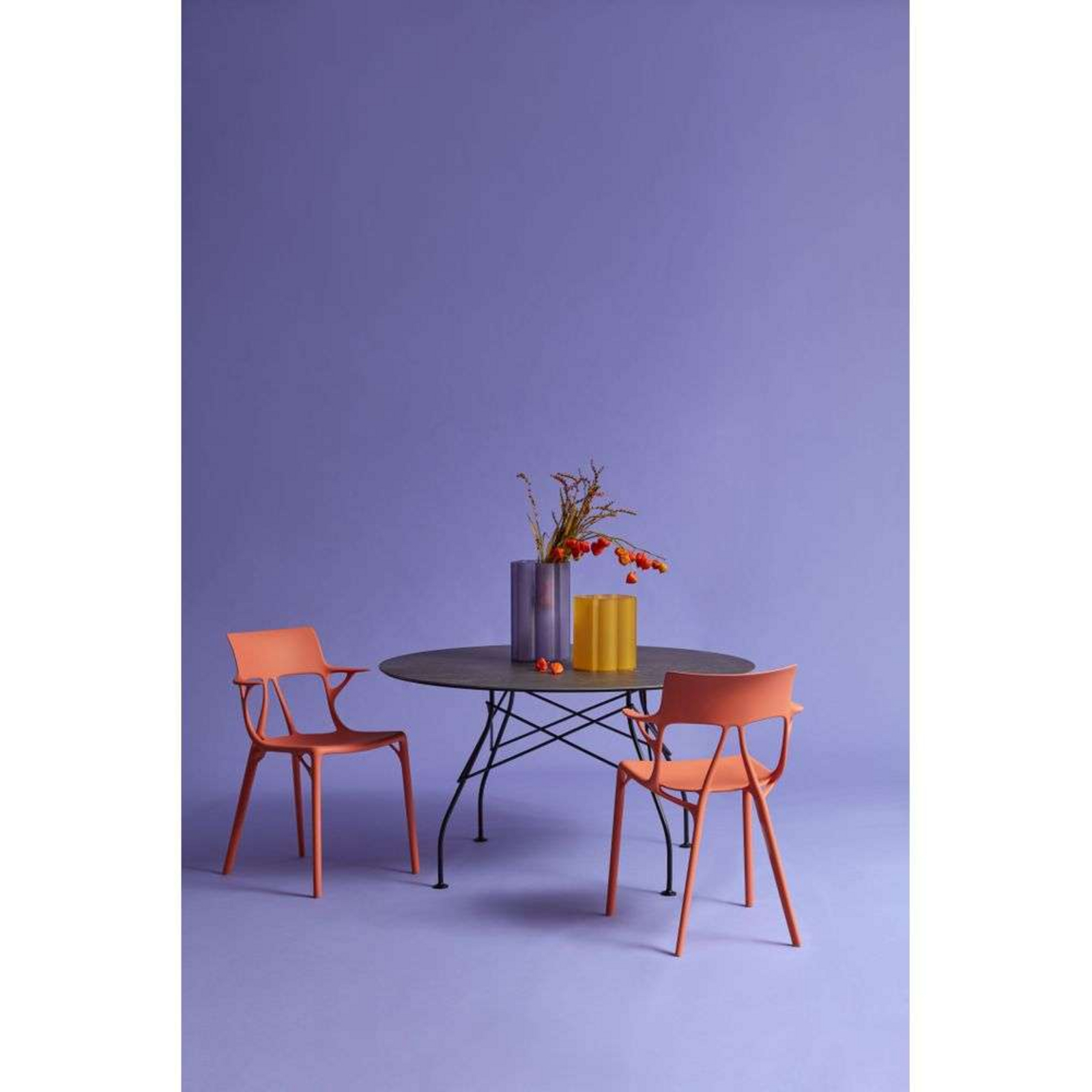 Okra Vase Low Orange - Kartell