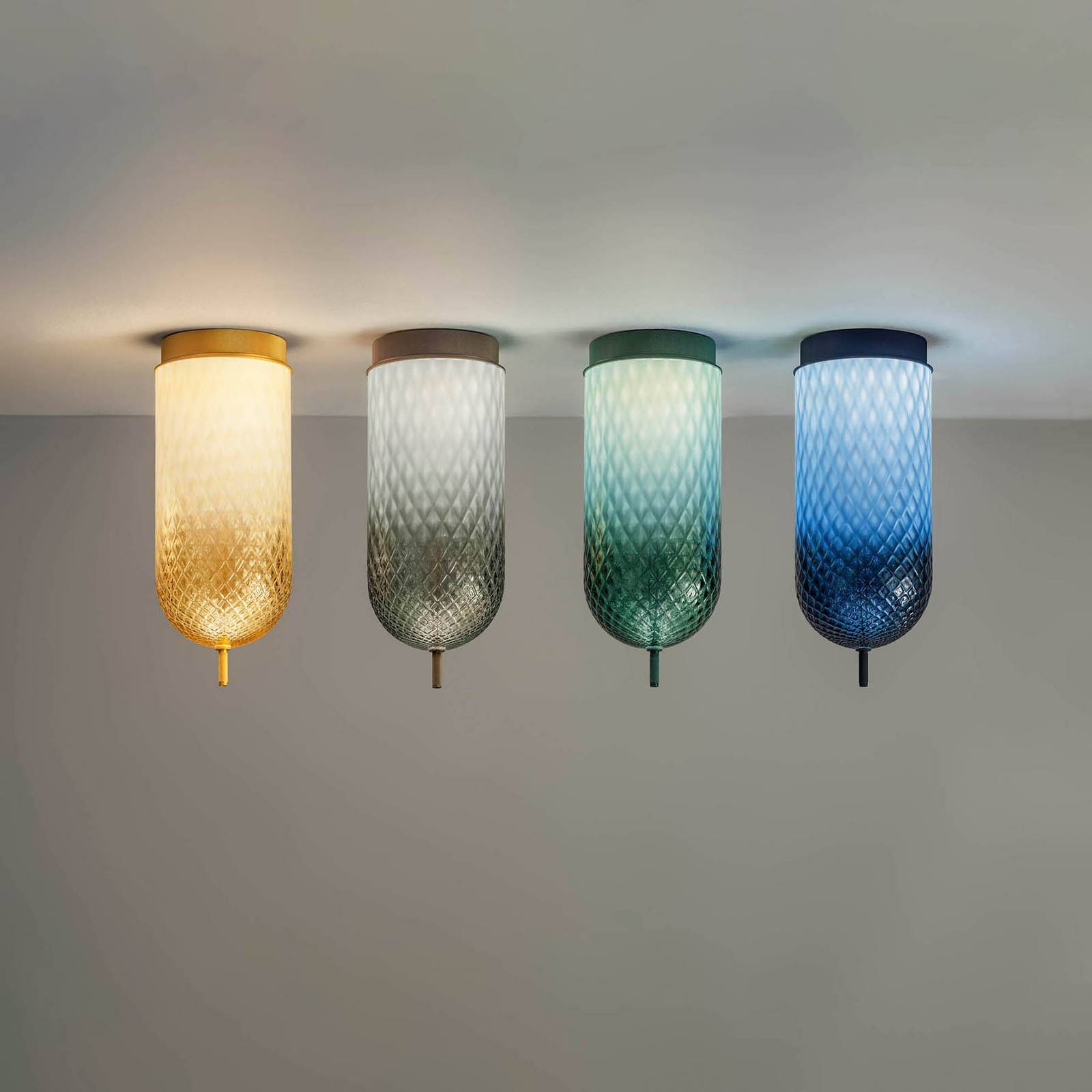 OLEV LED-Deckenlampe Curuba, braun, Glas, Höhe 40 cm 2.700 K günstig online kaufen