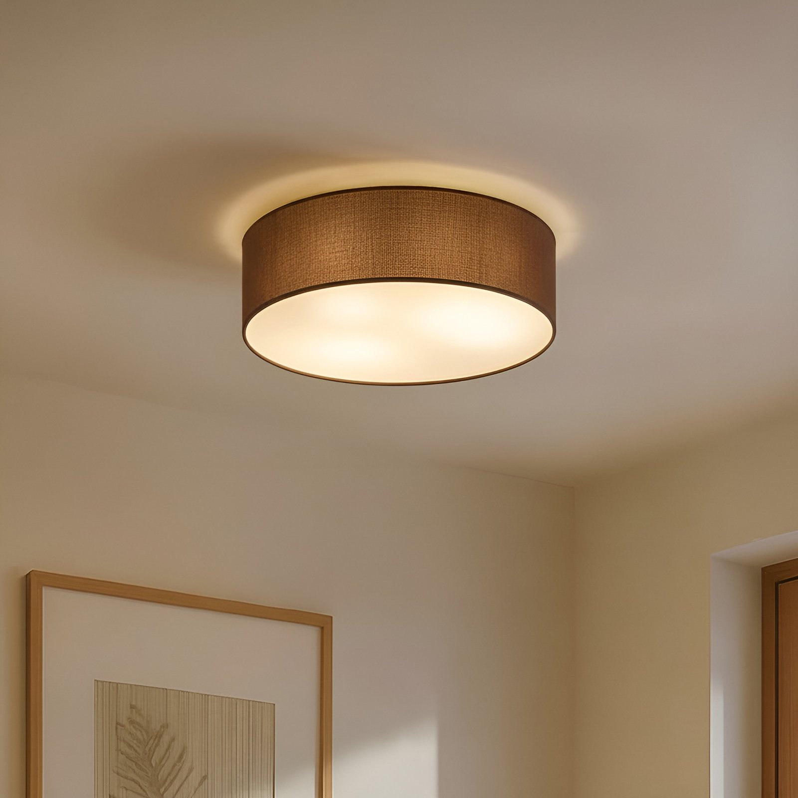 Sebatin Plafoniera Ø40 Marrone/Bianco/Nickel - Lindby