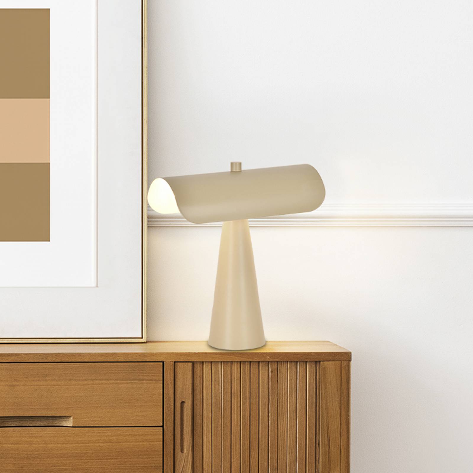 COREP Lampe à poser Billie, couleur ivoire mat, 30 cm, métal