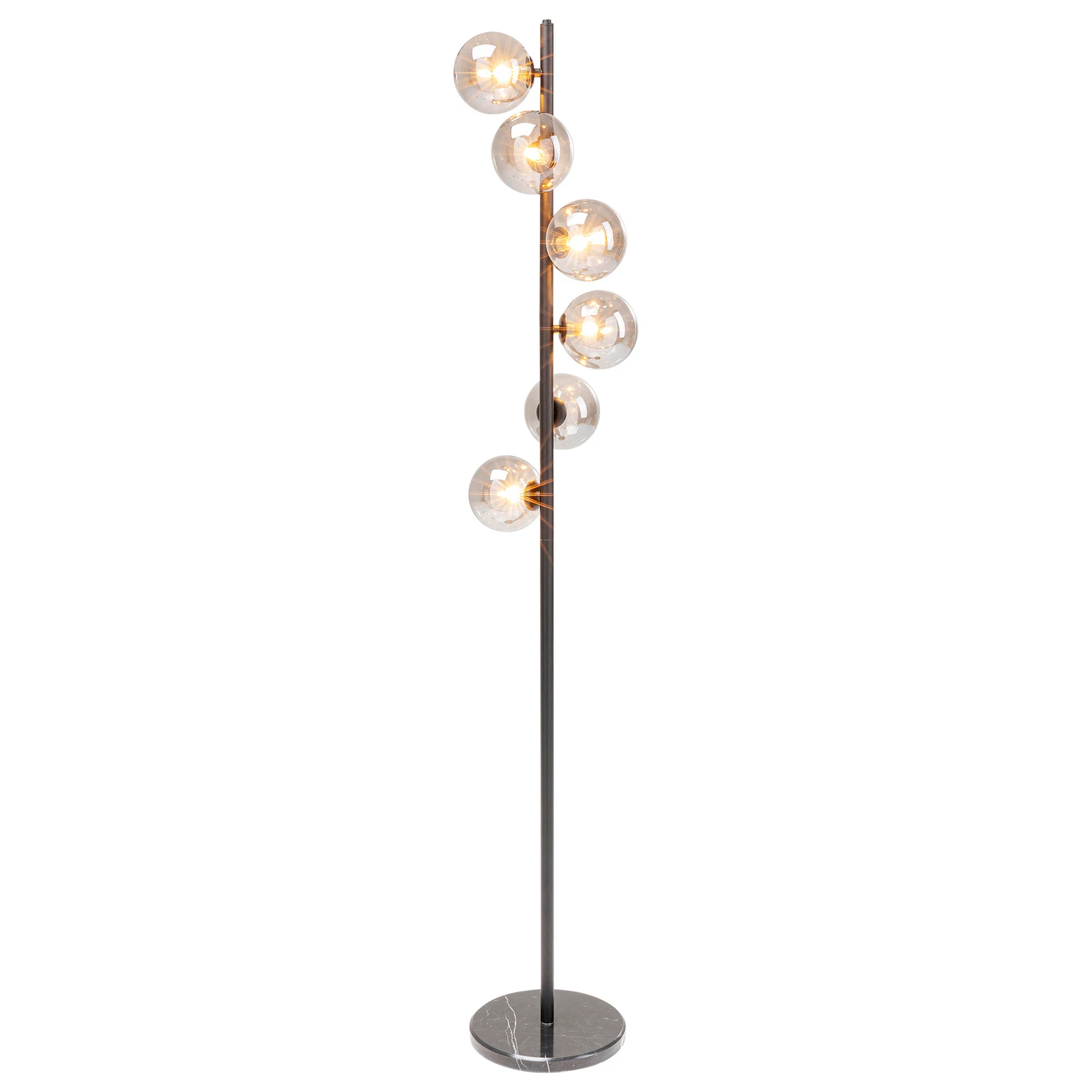 Kare Candeeiro de pé Scala Balls, 6fl, base em mármore, cinzento