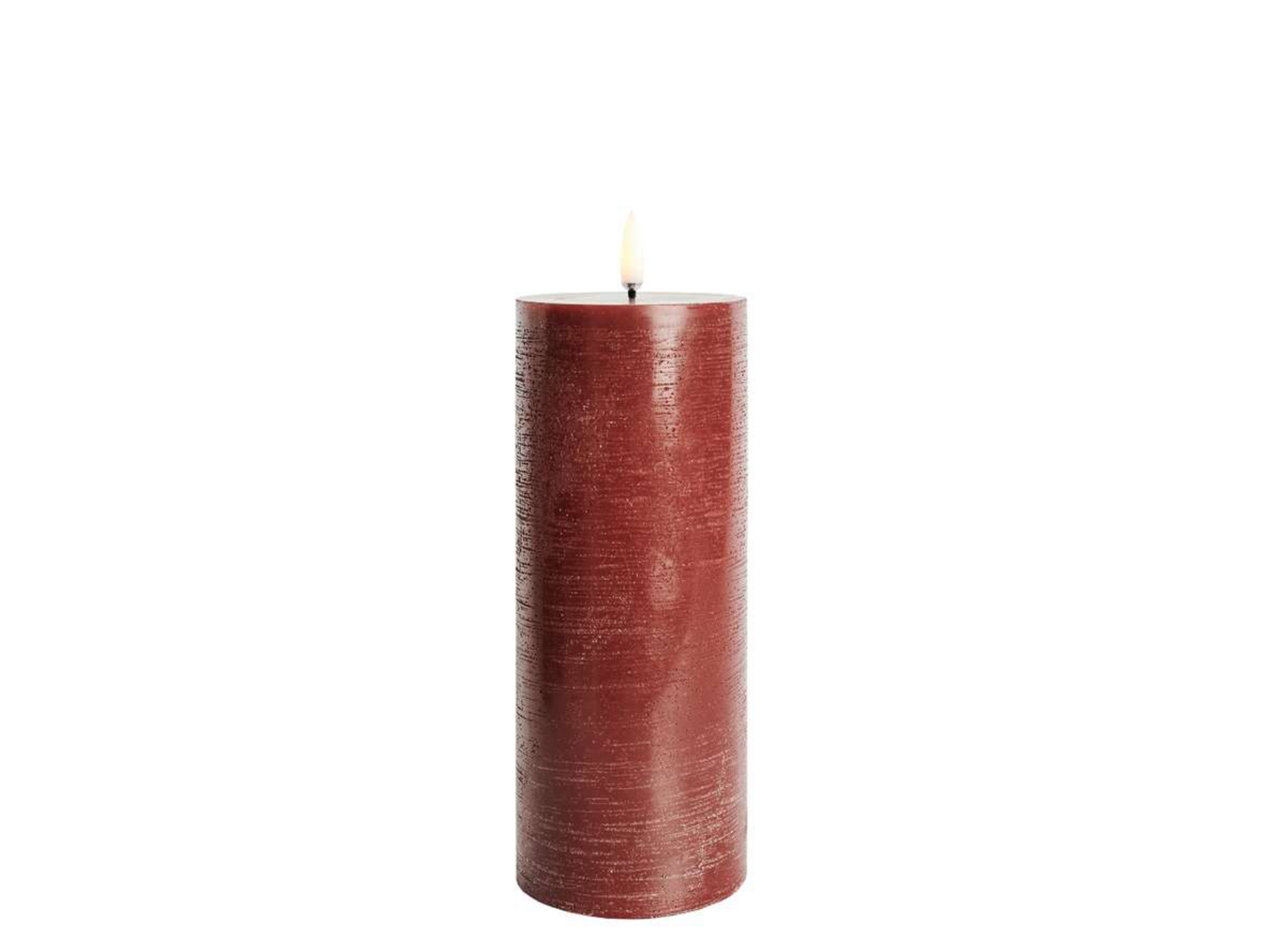 Stumpenkerze LED 7,8x20,3 cm Rustic Carmine Red - Uyuni Lighting