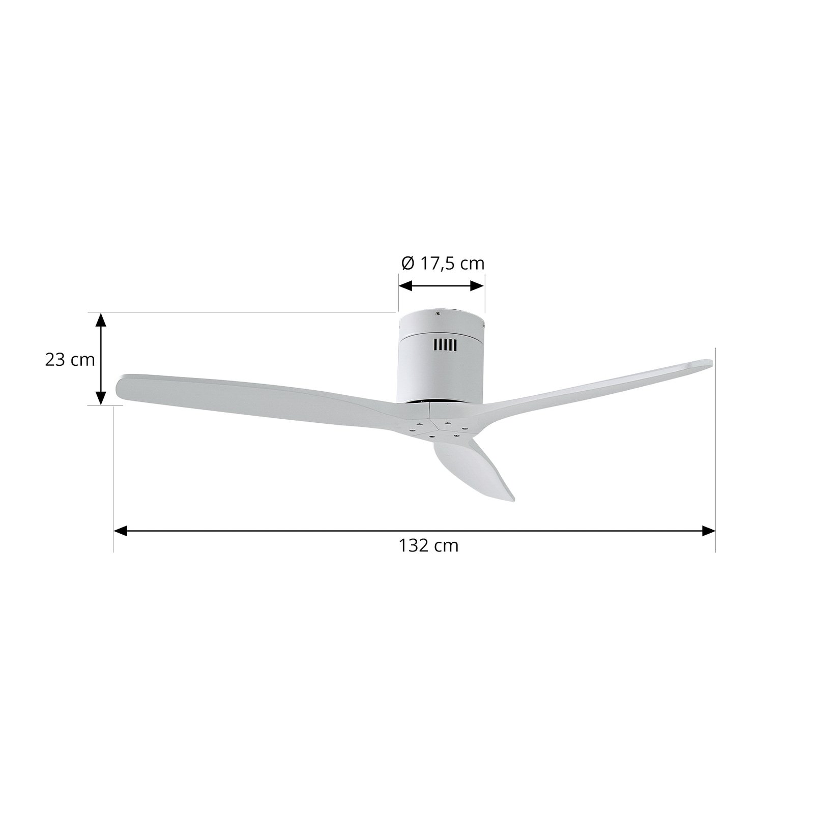 Lucande Deckenventilator Vindur, weiß, DC, leise, Ø 132 cm