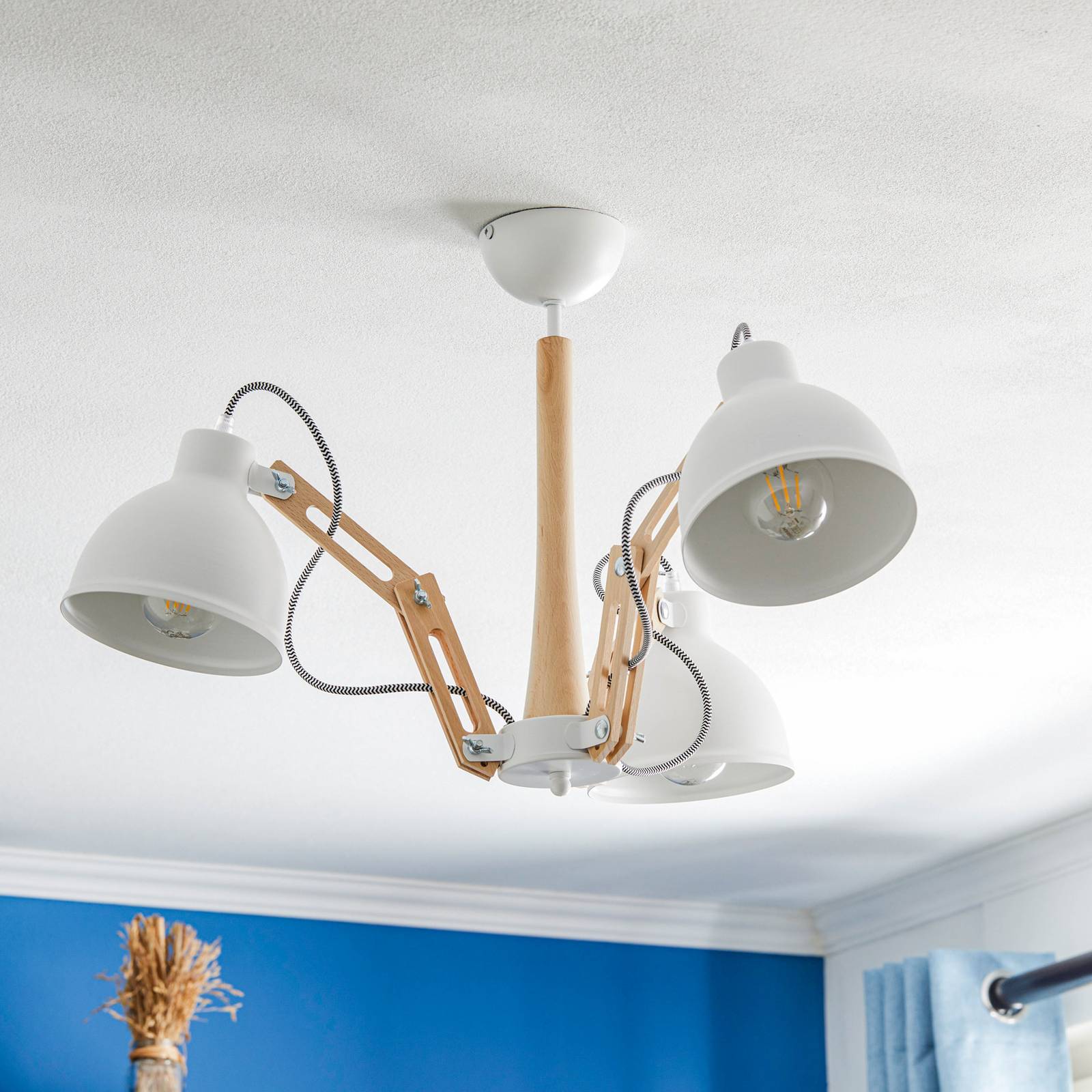 Photos - Chandelier / Lamp Lamkur Skansen ceiling lamp 3-bulb adjustable, white 