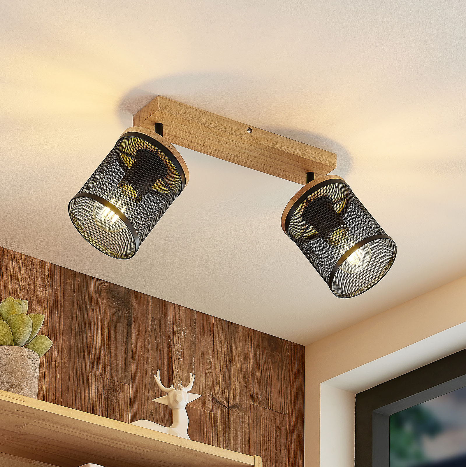 Lindby Kiriya spot pour plafond, à deux lampes