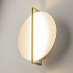 Maytoni LED-vägglampa Mira, guld/vit, höjd 30 cm, metall