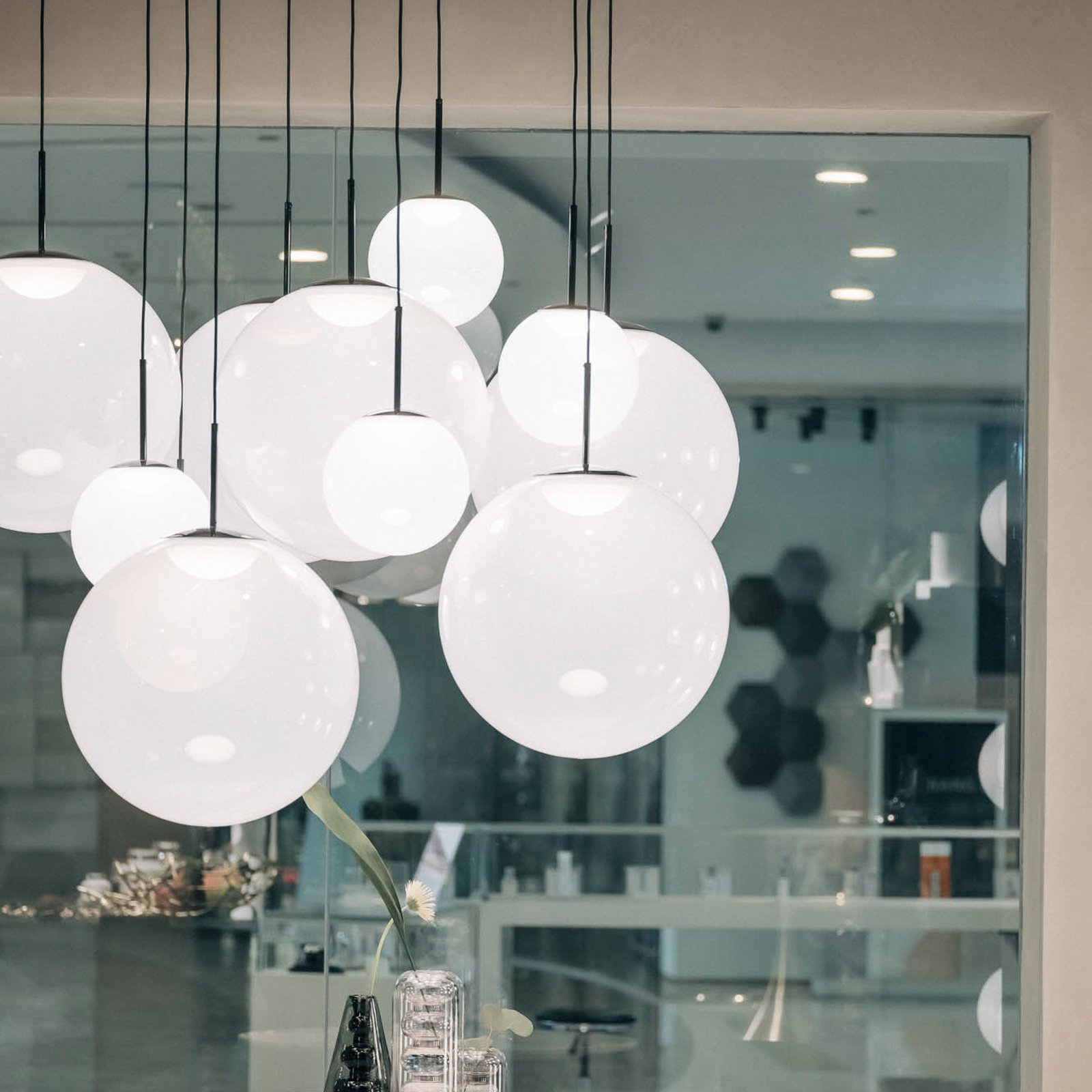 Tom Dixon Melt Pendant System Trio Round, opal/srebrna