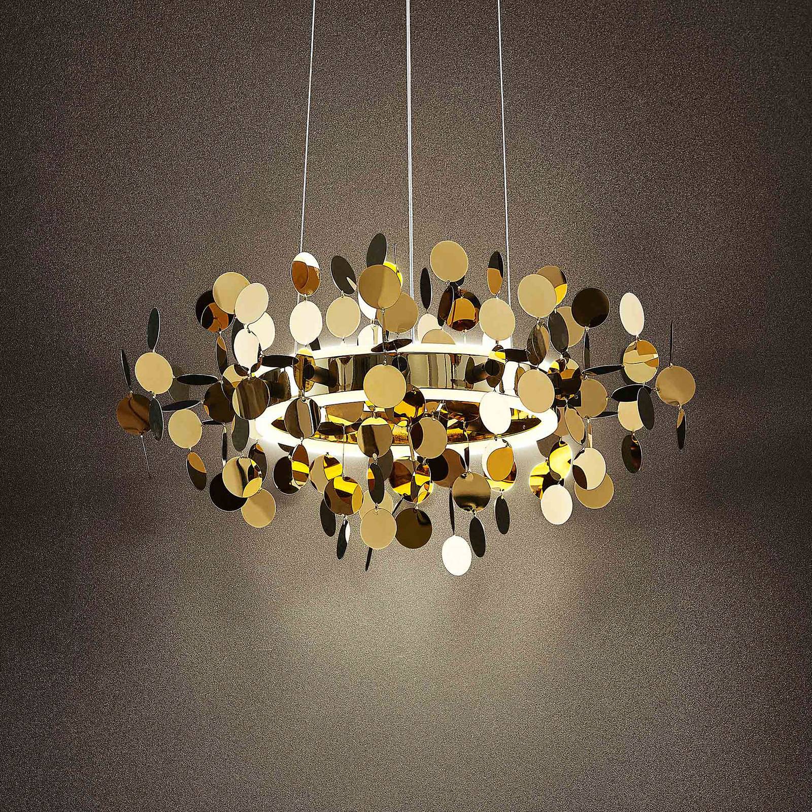 Photos - Chandelier / Lamp Lucande Glimmo LED pendant light, black, brass 