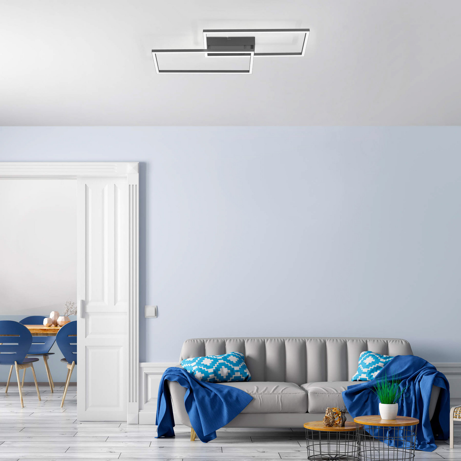 JUST LIGHT. Iven plafonieră LED dim negru 605x325cm - dormitor - modern - Metal