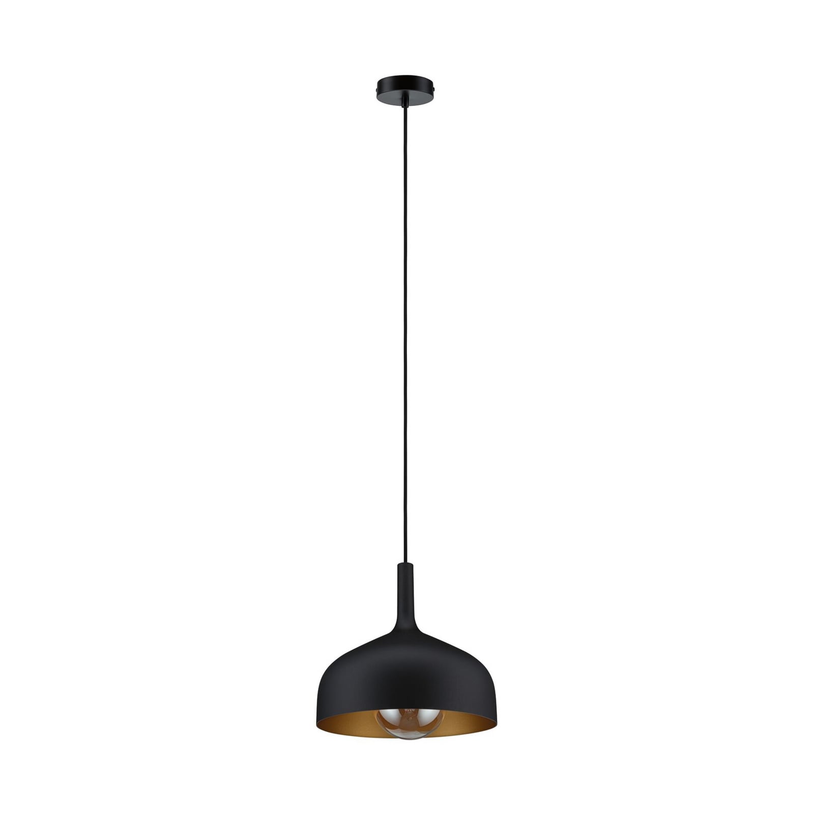 Paulmann Hängelampe Embla II, schwarz-gold, Ø 30 cm, Metall Paulmann Hängelampe Embla II, schwarz-gold, Ø 30 cm, Metall
