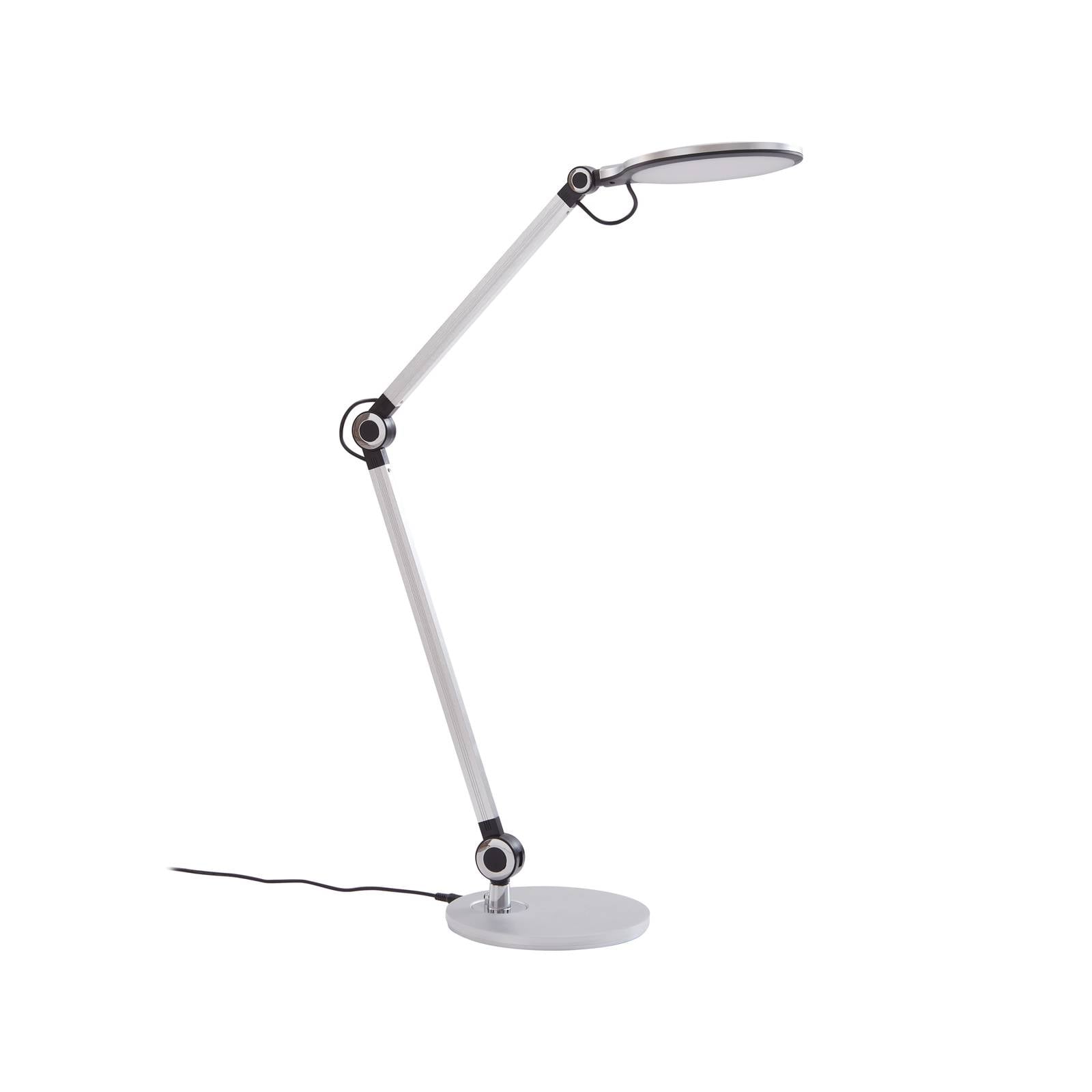 Lindby LED-Tischleuchte Nyxaris, silber, Metall, CCT, 50 cm