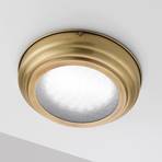Scirocco LED ceiling light in satin-finished brass