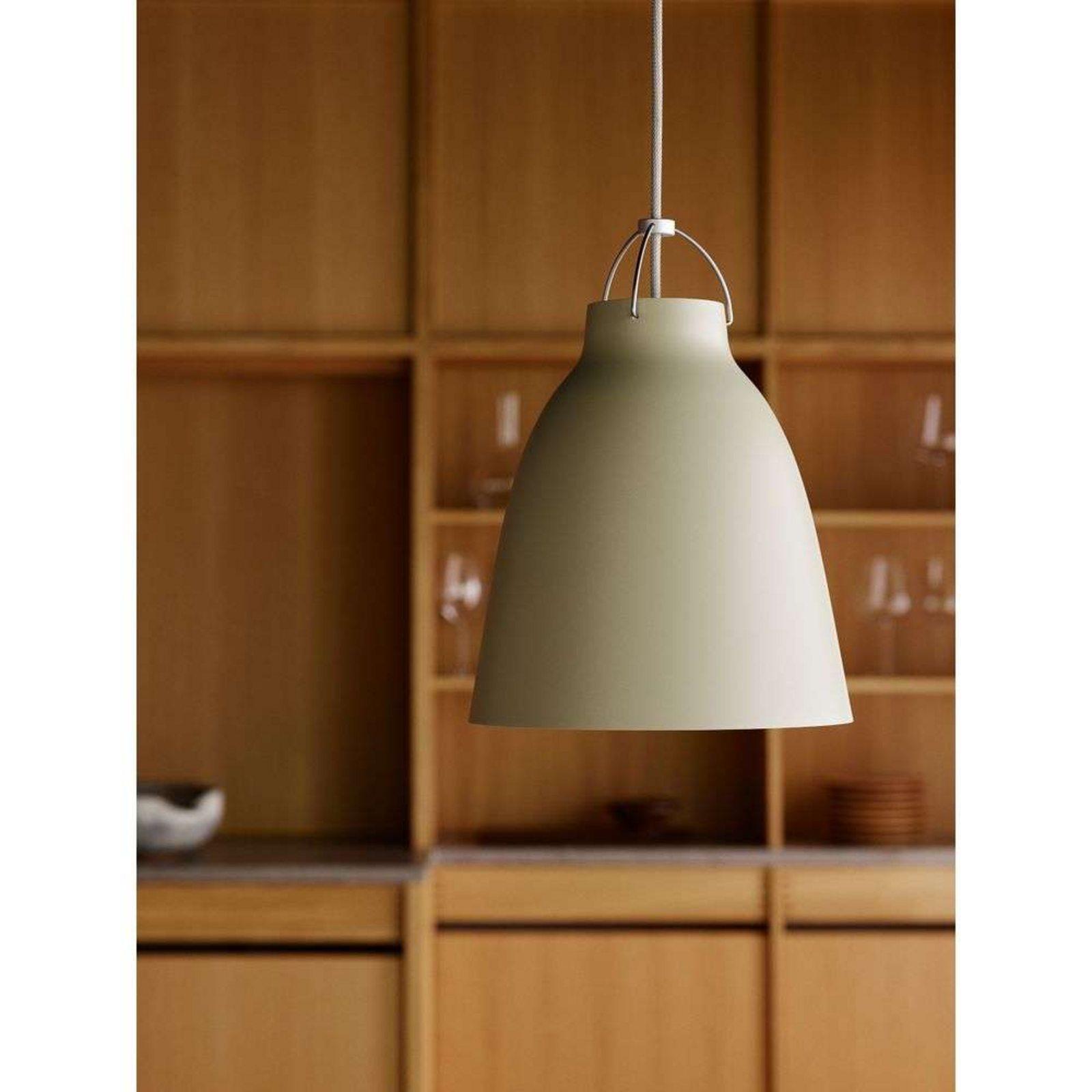 Caravaggio™ P1 Lampada a Sospensione Opaco Dusty Verde - Fritz Hansen