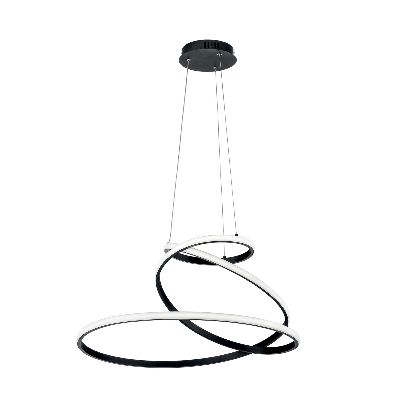 Luce Ambiente Design Lampă suspendată LED COASTER negru Ø 60 cm metal CCT - Camera de zi / sufragerie - Modern - Aluminiu