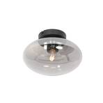 Reflexion ceiling light, Ø 25 cm, glass, black/smoke grey