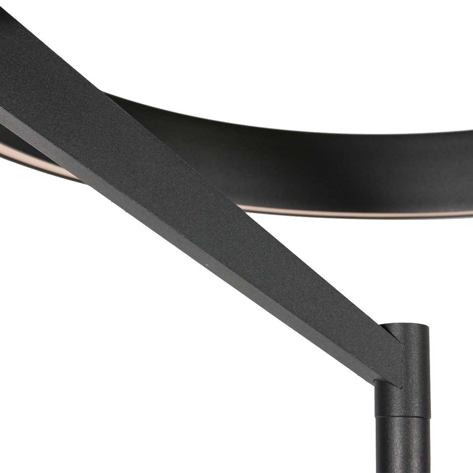 LED-põrandalamp Mykty, must, kõrgus 170 cm, metall, 2-osaline CCT