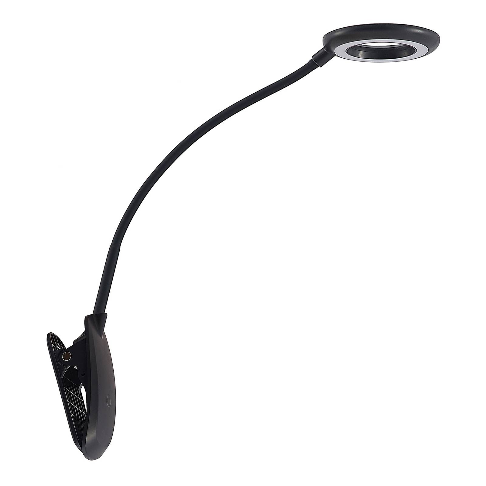 PRIOS Prios Harumi LED clip-on light, black, for Living / Dining Room, ABS polycarbonate, 4 W, W: 11 cm, H: 51 cm