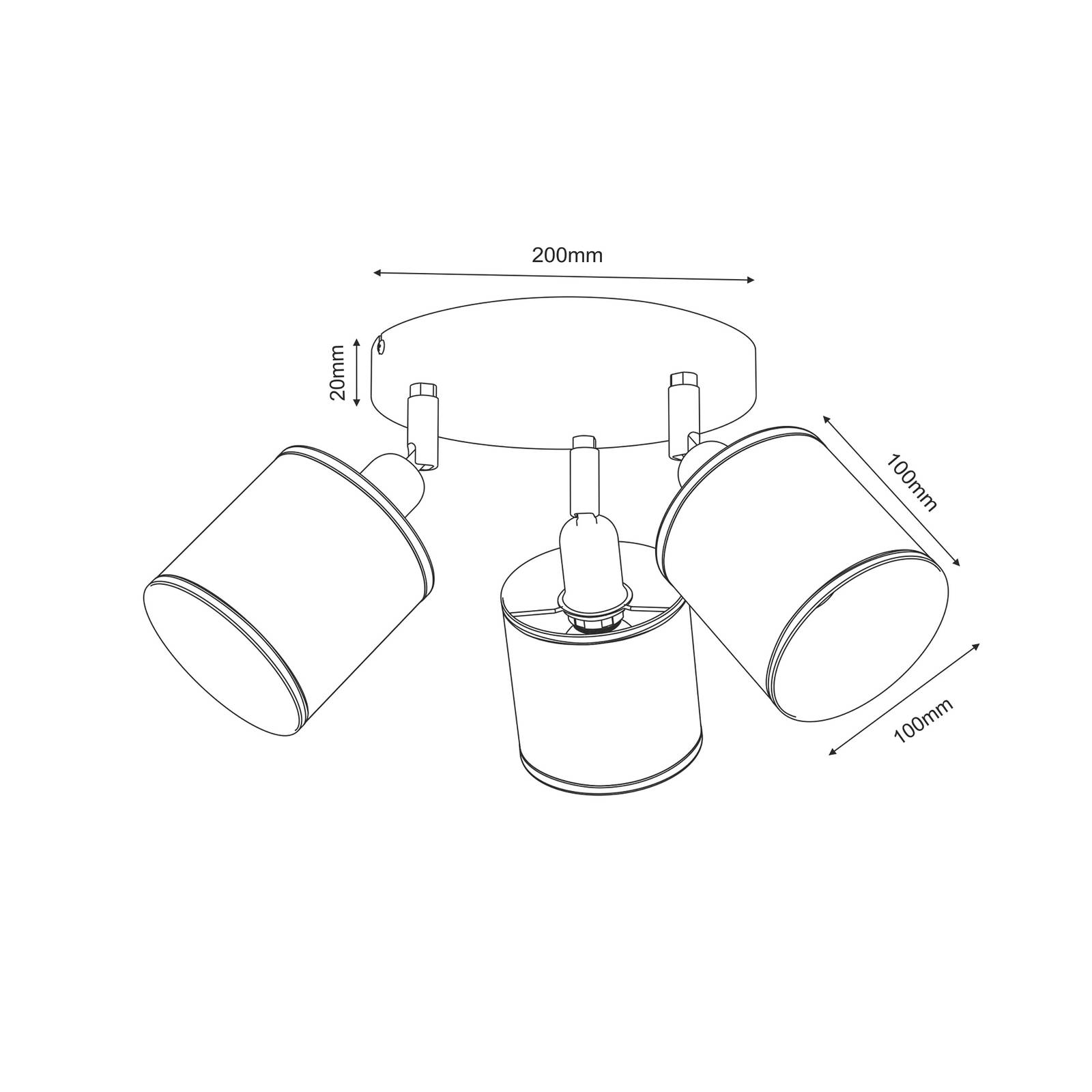 Deckenlampe Adeline Juteschirme 3-fl. rund günstig online kaufen