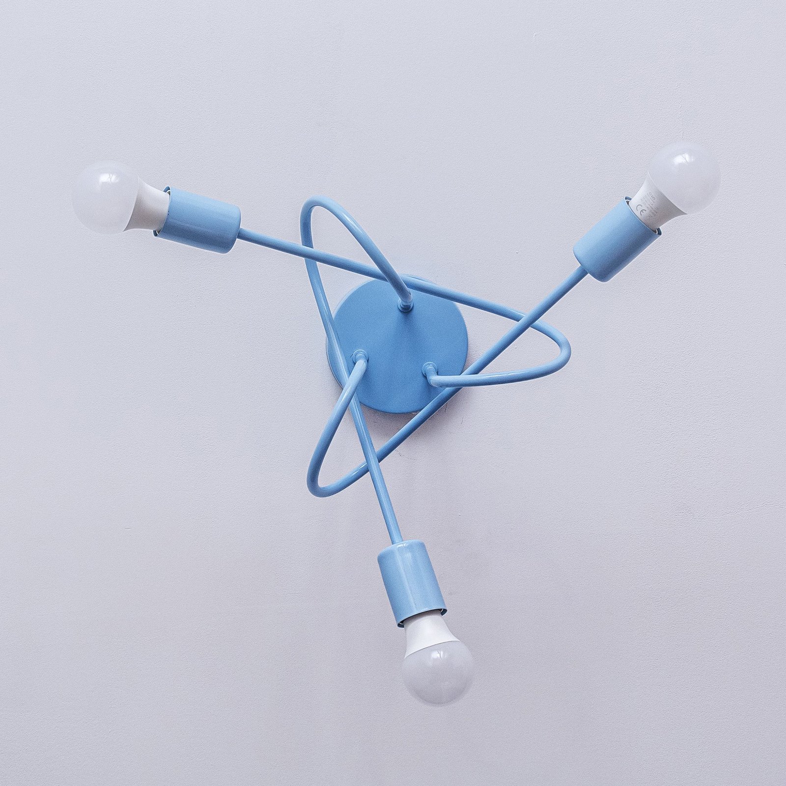 Deckenleuchte Oxford, Ø 44 cm, hellblau, Metall, 3-flammig