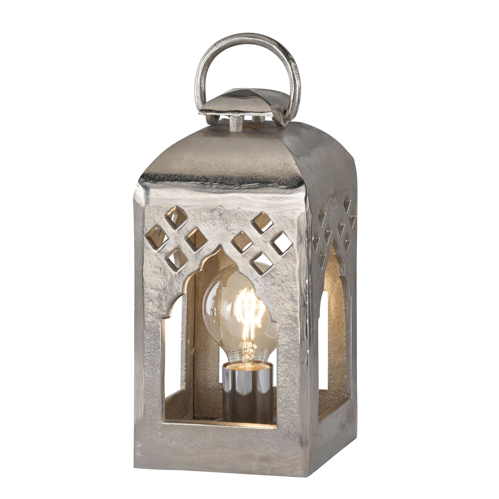 Fischer & Honsel Melis lantern table lamp, height 32 cm, for Living / Dining Room, metal, E27, 40 W, energy efficiency: A++, L: 15.5 cm, W: 15.5 cm, H: 32 cm