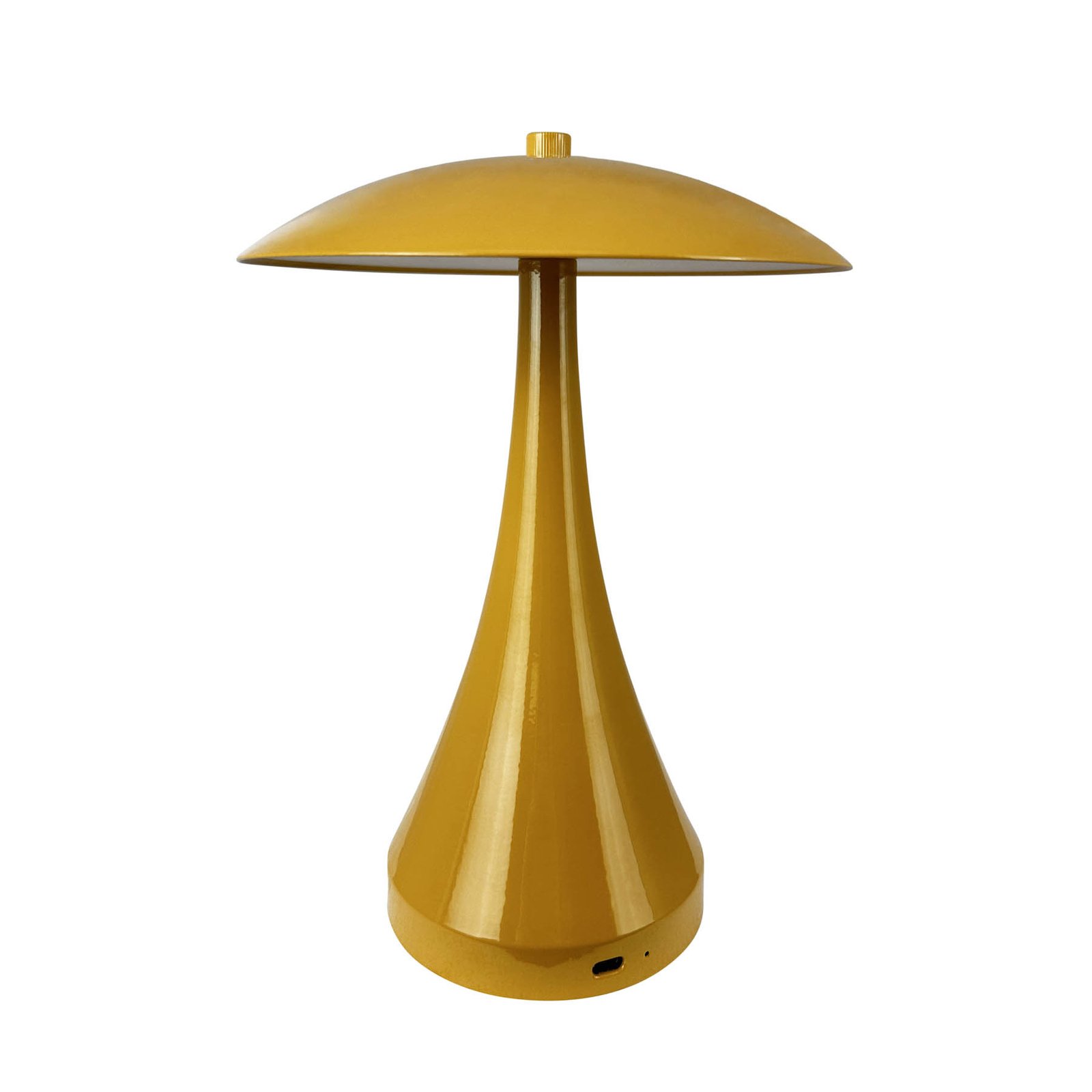 Dyberg Larsen LED table lamp Vienna, curry, height 28 cm