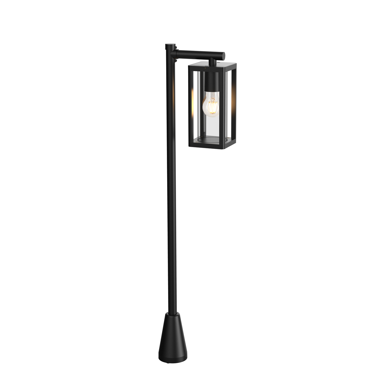 Lucande path light Siveta, 100 cm, 1-bulb, black, aluminium