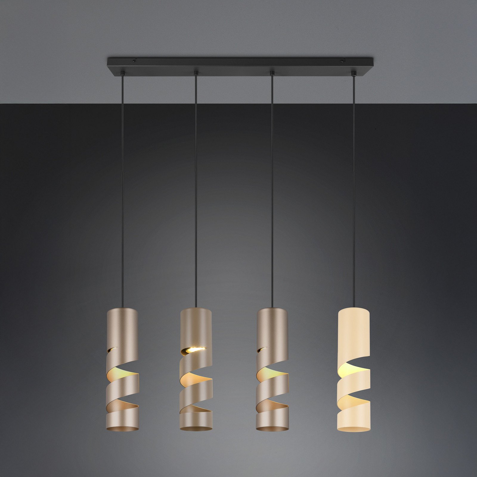 Trio Lighting Lampă suspendată Stream multicoloră Lungime 80 cm 4 becuri GU10 din metal - Camera de zi / sufragerie - modern - multicolor negru