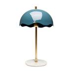 KARE Lia table lamp, blue, steel/marble, height 50 cm