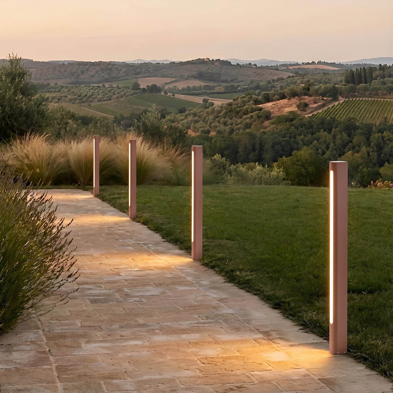 Lucande Celiora LED path light, height 80 cm, brown, IP65 Lucande Celiora LED path light, height 80 cm, brown, IP65