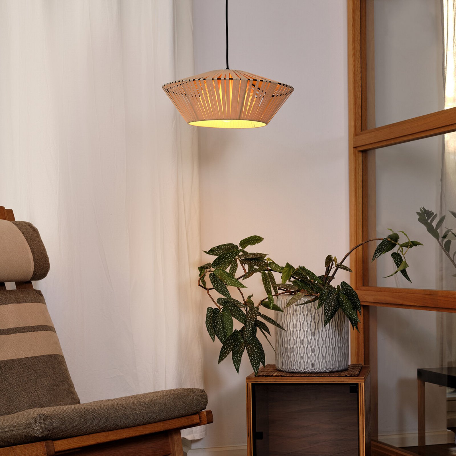 Suspension OSRAM Decor Rubans Ø 40,5 cm, beige, textile, E27