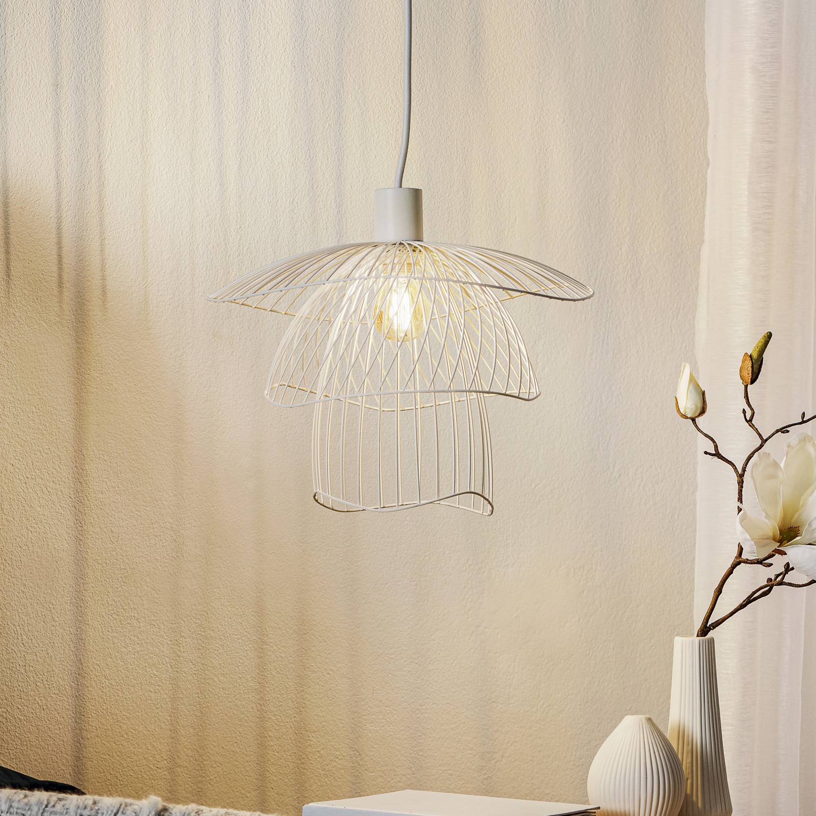 E-shop Forestier Papillon XS závesná lampa 30 cm biela