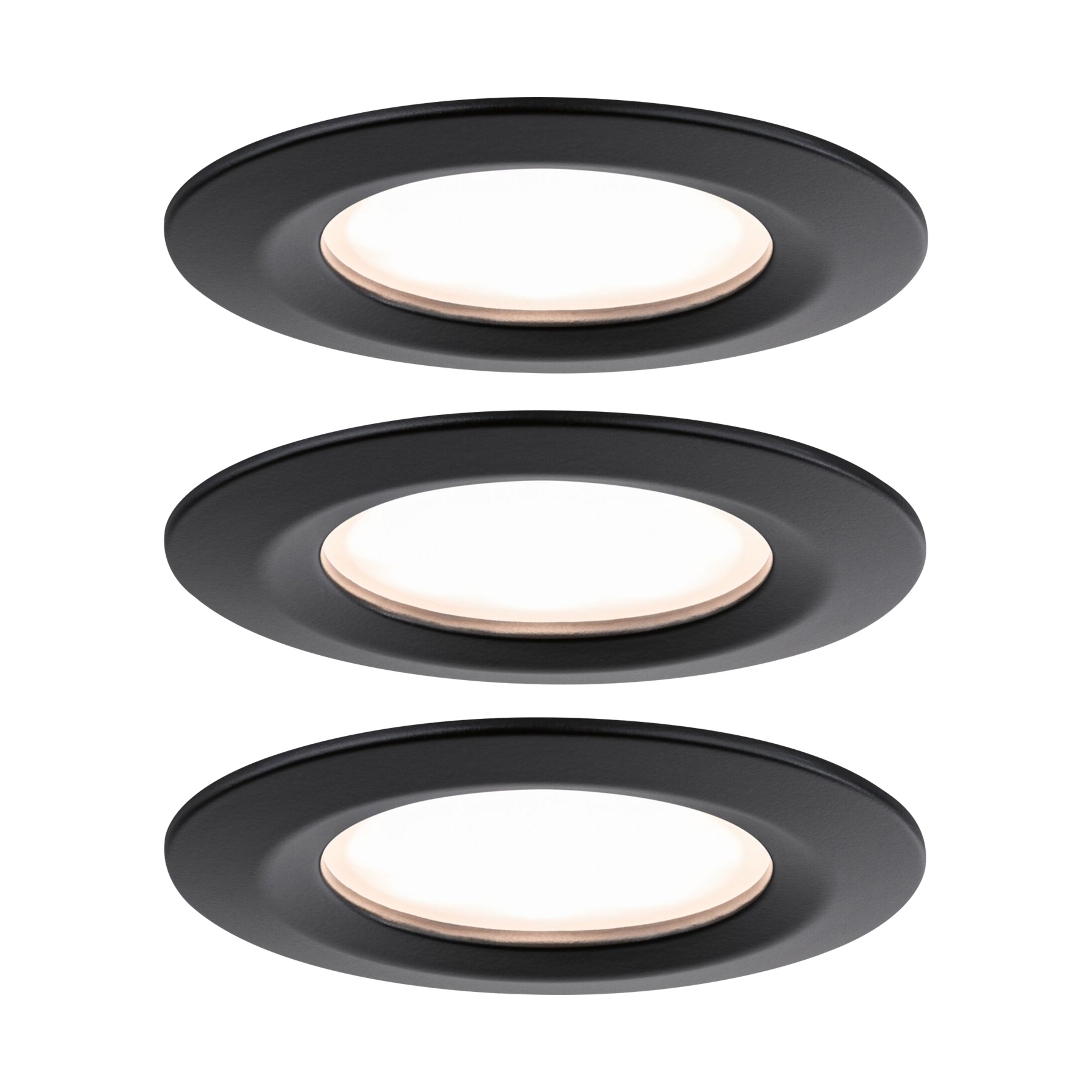 Paulmann Nova Plus Coin 3er IP44 2.700K schwarz