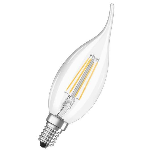 OSRAM LED-kronljuslampa E14 4 W 2 700 K böjd topp