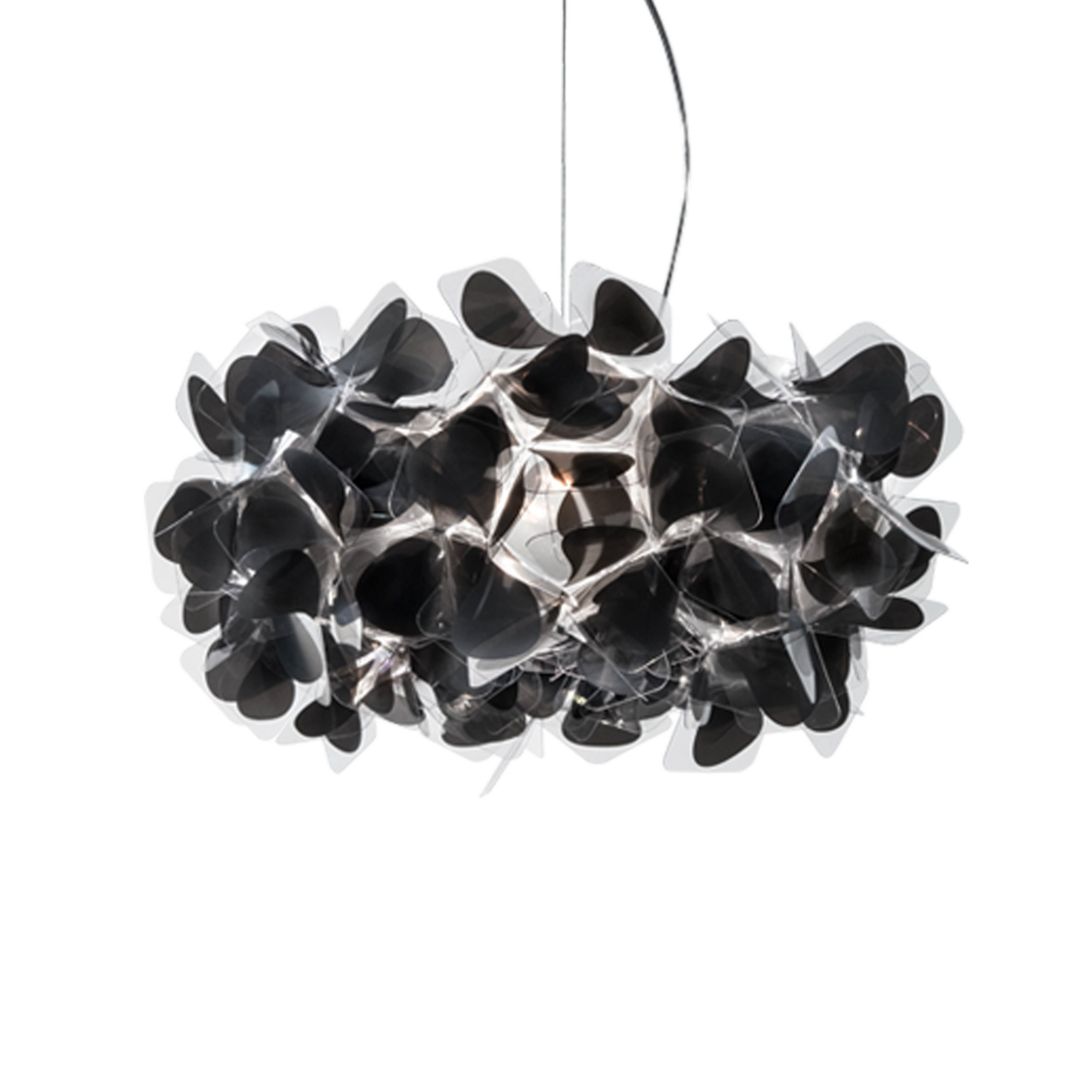 Slamp függőlámpa Clizia Mama Non Mama, Ø53cm, fekete/átlátszó